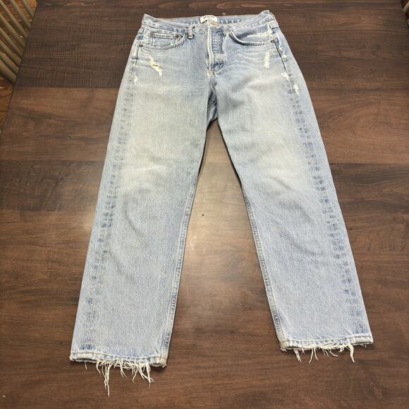 Agolde Denim - Agolde 90s style Parker Jeans "Swapmeet" ankle crop Sz 26 w 28" waist distressed